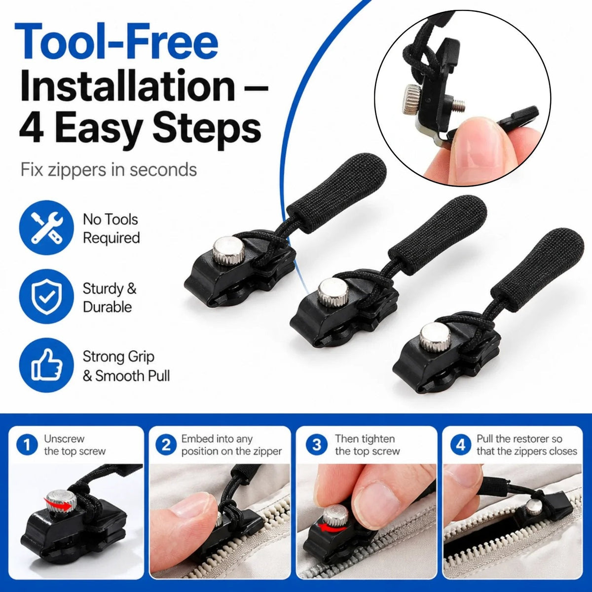 🔥Last Day 50% OFF🔧 Universal Zipper Repair Tool | Instant Fix for Broken Zippers