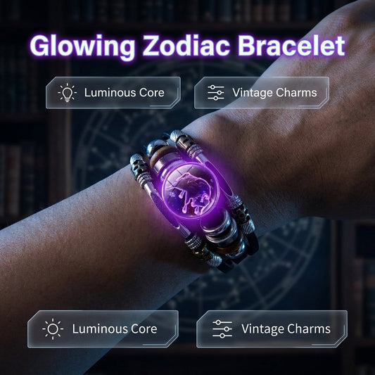 🌌 Trag dein Schicksal: Das Lederarmband mit den 12 Sternzeichen 🌌