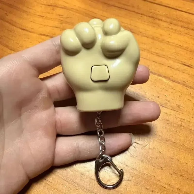🎁🖕 Retractable Prank Fist Keychain | Funny Press-to-Pop Gag Charm with Phone Stand | Novelty Joke Toy for White Elephant, Secret Santa, Party Bags & Keyrings