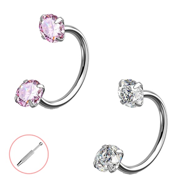 💎Hufeisenförmiger Nasenring – innenverschraubt und komfortabe