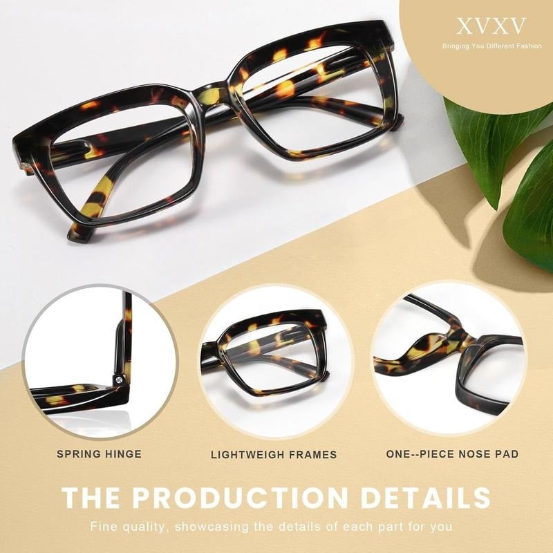 🔥Special offer – ✨👓Tortoiseshell reading glasses – Oversized, square glasses with blue light filter