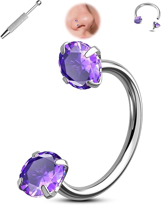 💎Hufeisenförmiger Nasenring – innenverschraubt und komfortabe