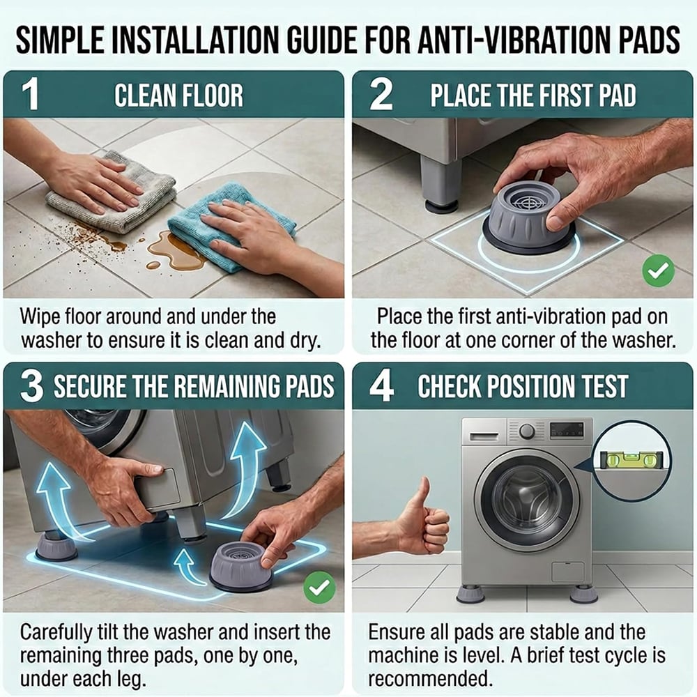 🏠 Vibration-damping pads for washing machine (4 pcs)