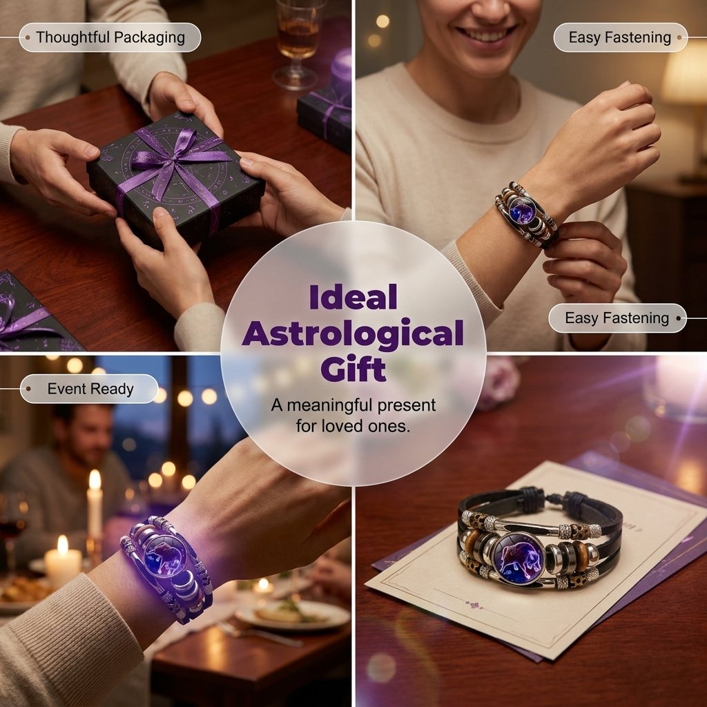 🌌 Trag dein Schicksal: Das Lederarmband mit den 12 Sternzeichen 🌌