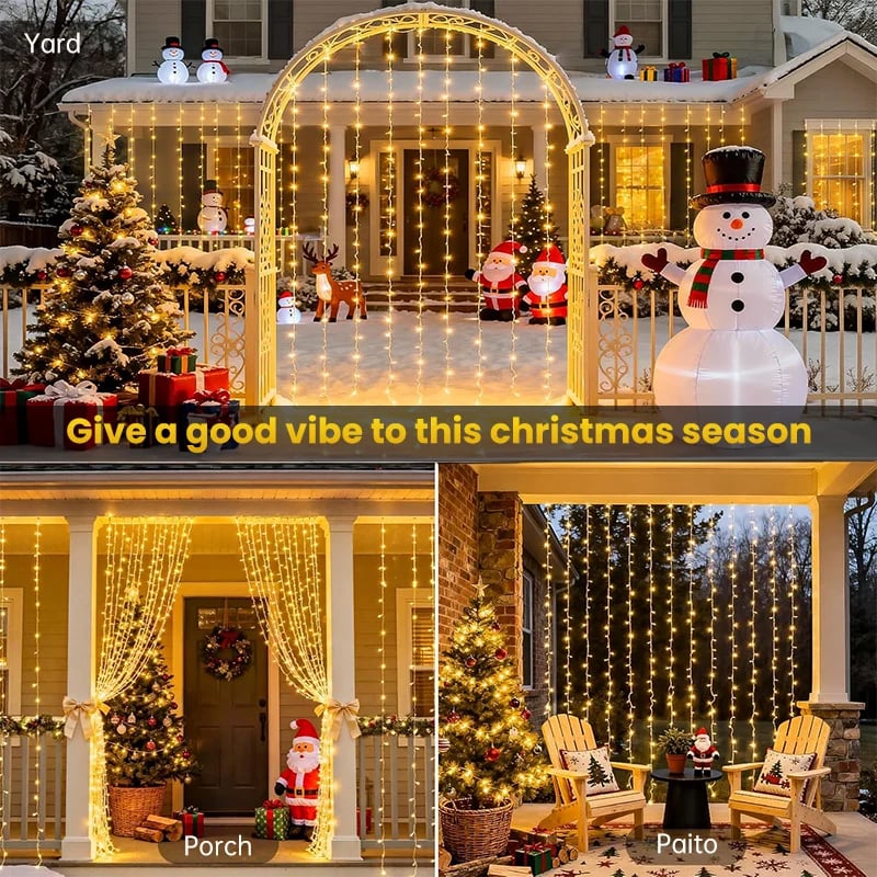 ✨ Remote Controlled LED Curtain Fairy Lights | 9.8×9.8ft