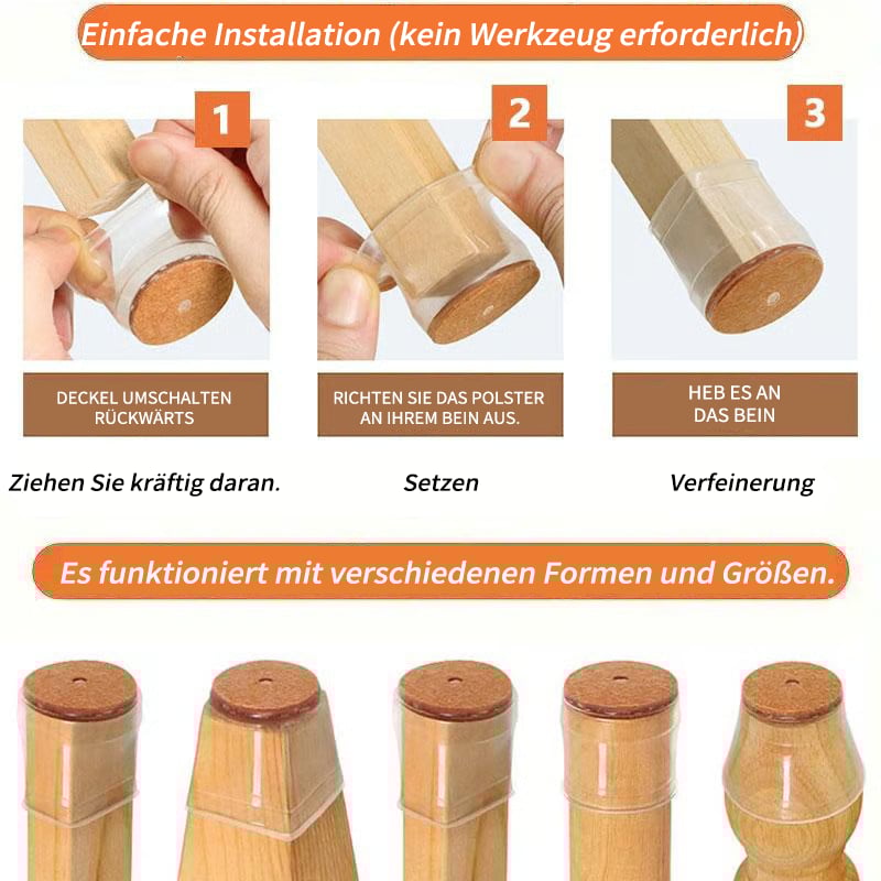 ✨ Universelle Stuhlbein-Schoner aus Gummi – Passend für alle Stuhlbeinformen, kratzfest und verschleißfest, die ultimative Lösung zum Schutz Ihrer Böden.