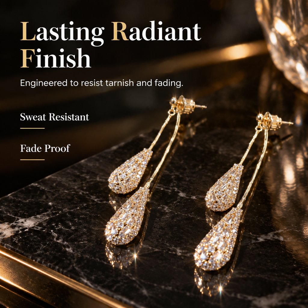 💎Elegant Zircon Two-Way Teardrop Tassel Earrings for Women