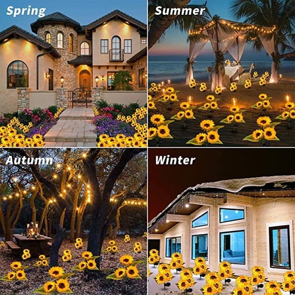 🌻☀️ Wasserdichte Solarlampen – Realistische Blütenblätter, wetterfest (IP65) und leuchten automatisch 8–12 Stunden lang ☀️🌻