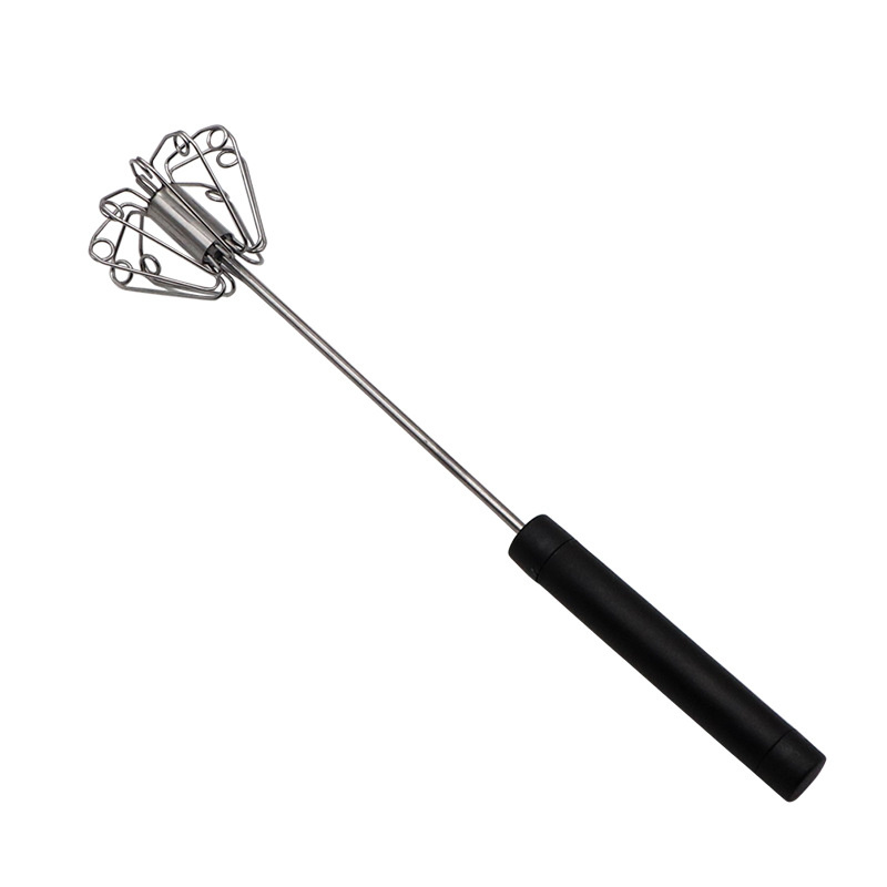 🍳A practical kitchen essential! This push-action whisk features a non-slip handle and durable stainless steel construction—all at an affordable price.