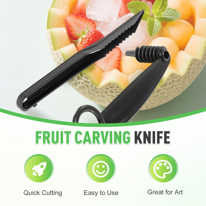 Spiral and V-tool duo for fruit decoration