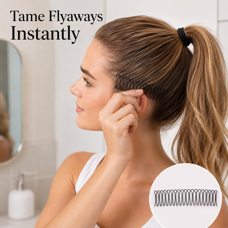 Flexible comb with invisible grip for loose hair