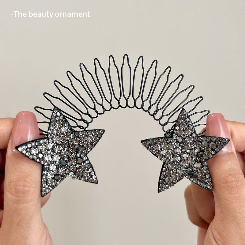 Flexible comb with invisible grip for loose hair