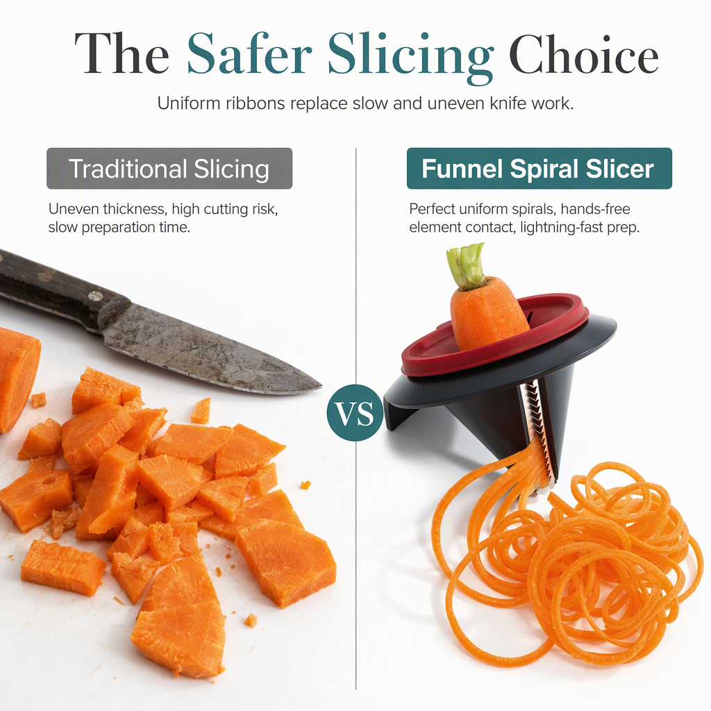 Hand-held spiral cutter and vegetable grater